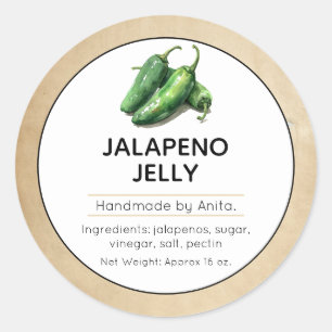 Japapeno Jelly Canning Jar Étiquette