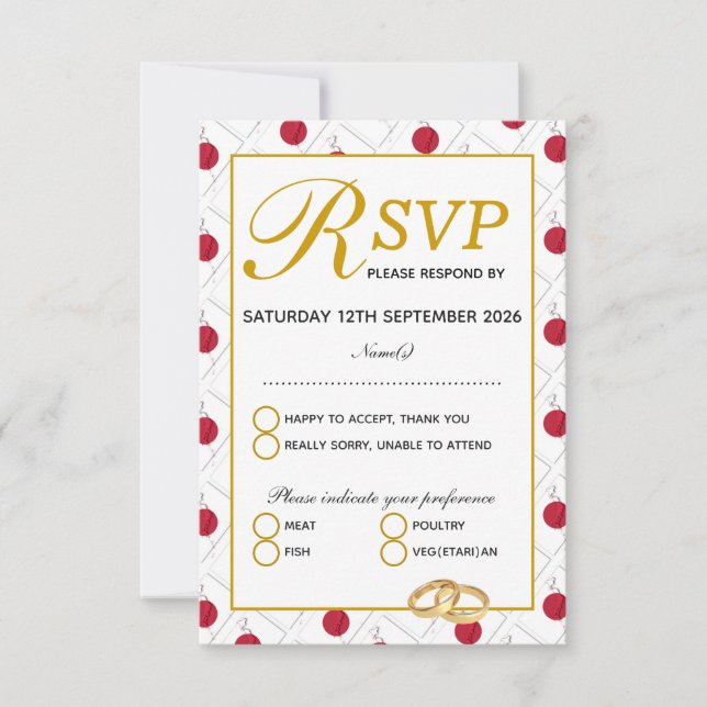 JAPON Mariage Celebration RSVP Response Card (Devant)
