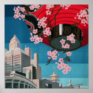 Japon Tokyo Vintage Affiche de voyage japonaise