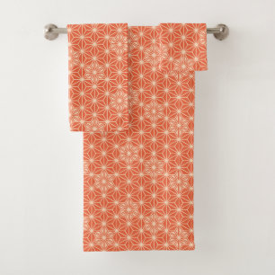 Japonais Asanoha Motif, Coral Orange
