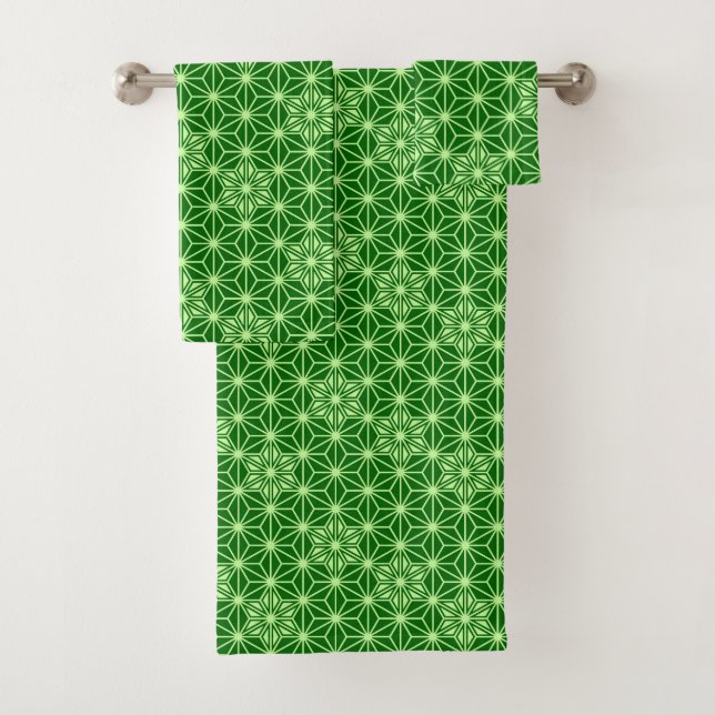 Japonais Asanoha Motif, Emerald et Lime Green (En situation)