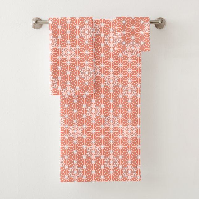 Japonais Asanoha ou Star Motif - corail rose (En situation)