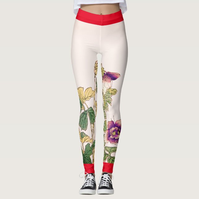 JAPONAIS IMPRIMER BOUTTERFLIES Leggings (Devant)