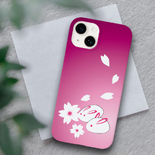 Japonais lapins de neige et Sakura iPhone 14 Coque