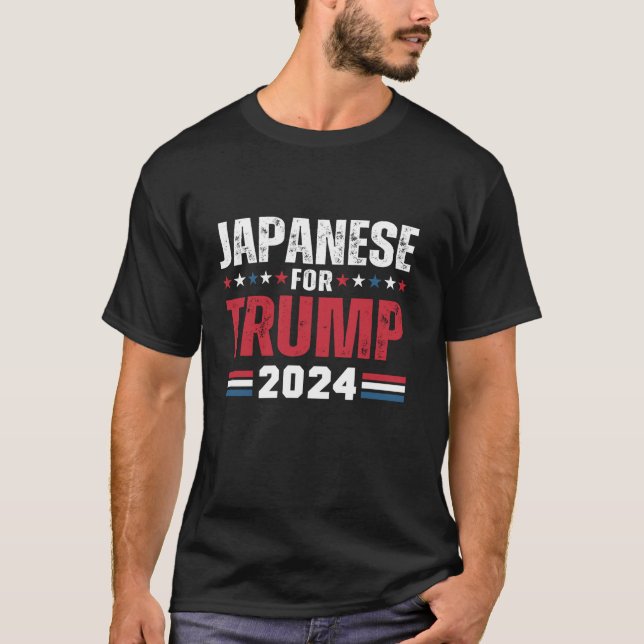 Japonais pour Trump 2024 Drapeau américain T-shirt (Devant)