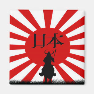 Japonais Samurai & Drapeau Patriotique Art Magnet