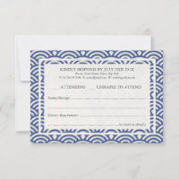 Japonais Seigaiha Vague Elégant Mariage Plage RSVP