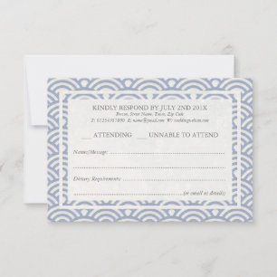 Japonais Seigaiha Vague Elégant Mariage Plage RSVP