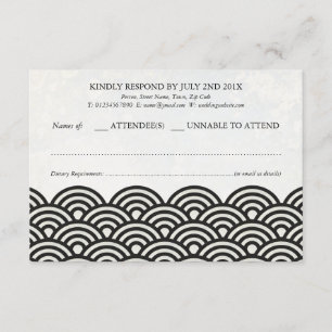 Japonais Seigaiha Vague Elégant Mariage Plage RSVP
