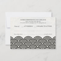 Japonais Seigaiha Vague Elégant Mariage Plage RSVP