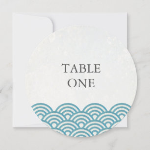 Japonais Seigha Stylisé Vagues Numéro de table ron