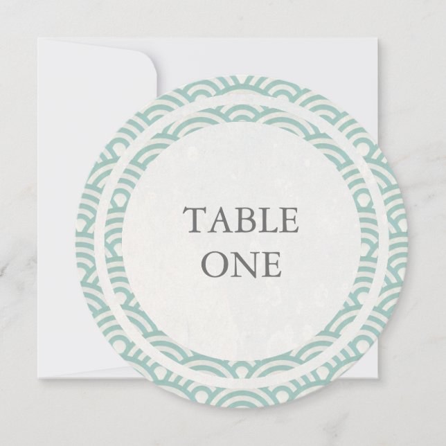 Japonais Seigha Stylisé Vagues Numéro de table ron (Devant)