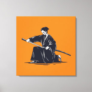 Japonais traditionnel Samurai peinture toile Impri