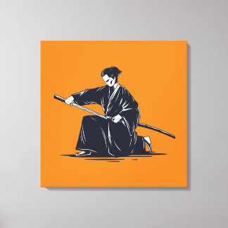 Japonais traditionnel Samurai peinture toile Impri