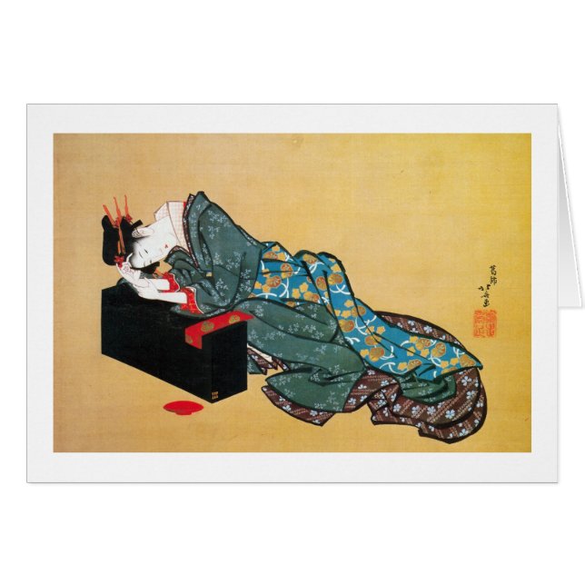 Japonaise Geisha Woman, Hokusai, Ukiyo-e (Devant horizontal)