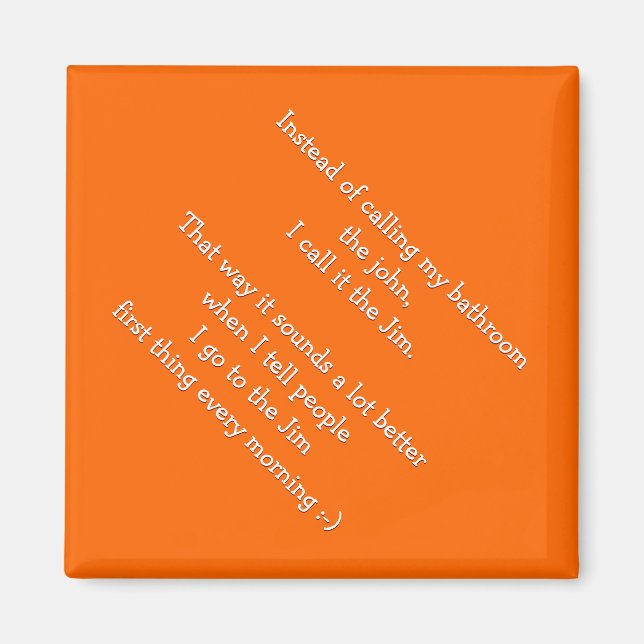 J'Appelle Ma Salle De Bains Le Jim - Drôle Aimant  (Devant)