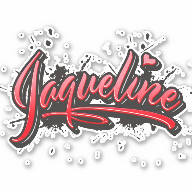 Jaqueline red heart graffiti Autocollants (Devant)