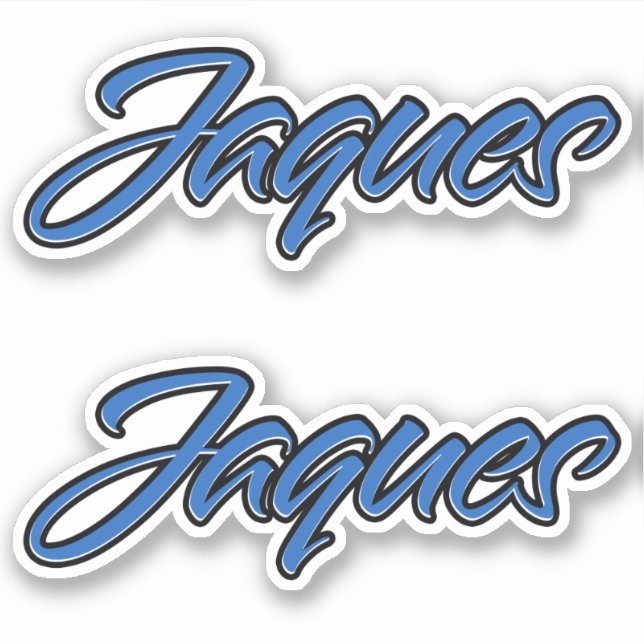 Jaques Nom autocollant Stickerset bleu (Devant)