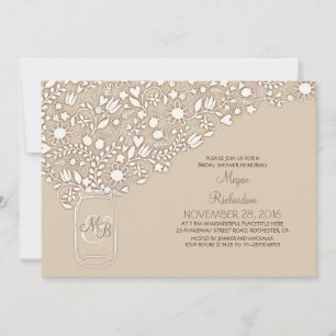 jar à mason élégant floral joli invitation de douc