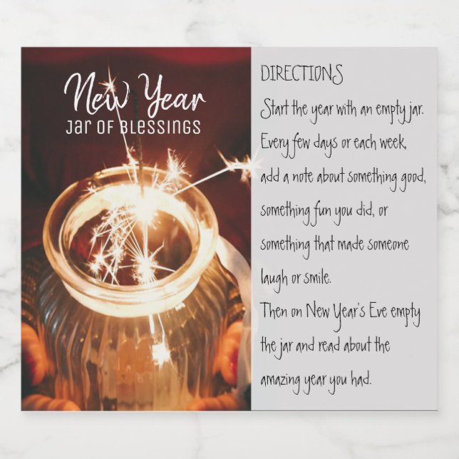 Jar de la nouvelle année Étiquette des bénédiction (Étiquettes simples)