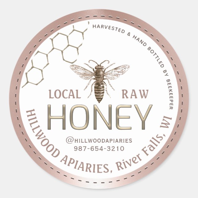 Jar de miel de la reine Bee Étiquette Bouteille à  (Devant)