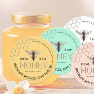 Jar de miel de la reine Bee Étiquette Bouteille à