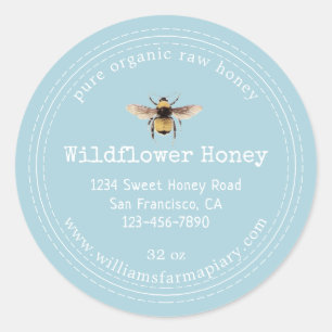 Jar de miel Étiquette Apiary Blue Glow