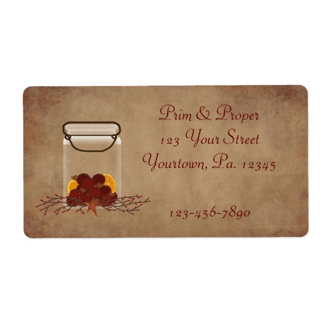 Jar Fixes Produit Étiquette Étiquette d'entreprise (Devant)