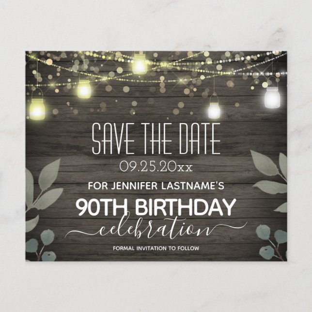 Jar Lumière 90e anniversaire Enregistrer la date B (Devant)