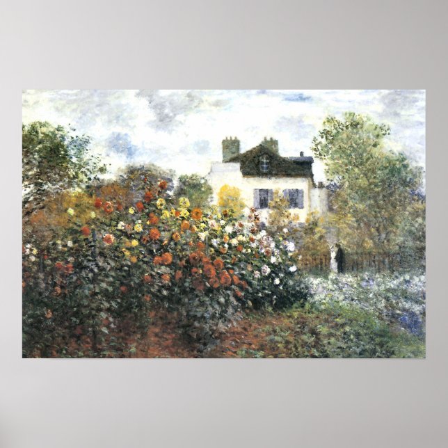 Jardin à Argenteuil, Monet, Affiche d'art fin (Devant)