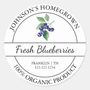 Jardin à la maison Étiquette de bleuets bio frais