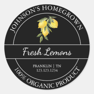 Jardin à la maison Étiquette de citron bio frais