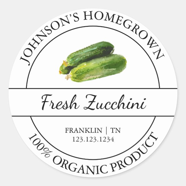 Jardin à la maison Étiquette de courgettes bio fra (Devant)