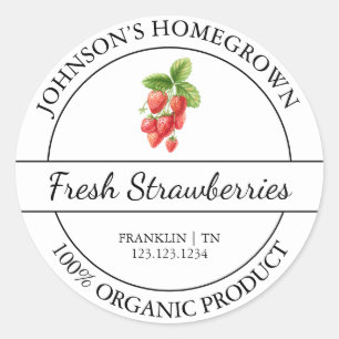 Jardin à la maison Étiquette de fraises frais bio