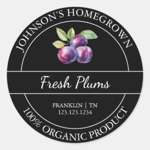 Jardin à la maison Étiquette de prune biologique f
