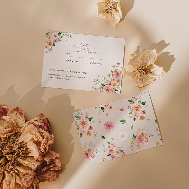 Jardin Afterglow Floral RSVP de mariage (Créateur téléchargé)