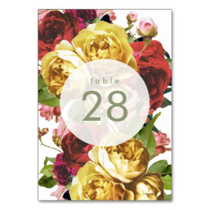 Jardin anglais Boho Rose Mariage Numéros de table