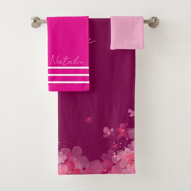 Jardin aquarelle fleur nom de vin rose chaud  (En situation)