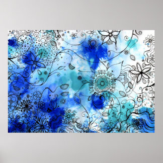 Jardin aux fleurs - affiche