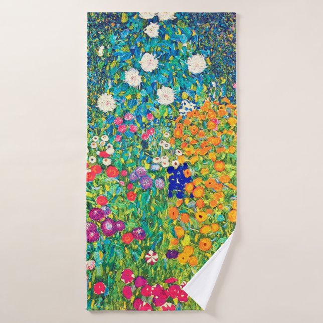 Jardin aux fleurs, Gustav Klimt (Serviette de bain)
