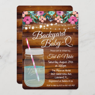 Jardin Baby Q Mason Jar Invitation