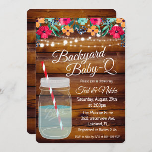 Jardin Baby Q Mason Jar Invitation