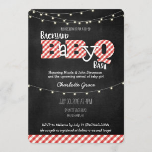 Jardin BaByQ Bash Baby shower BBQ Invitation