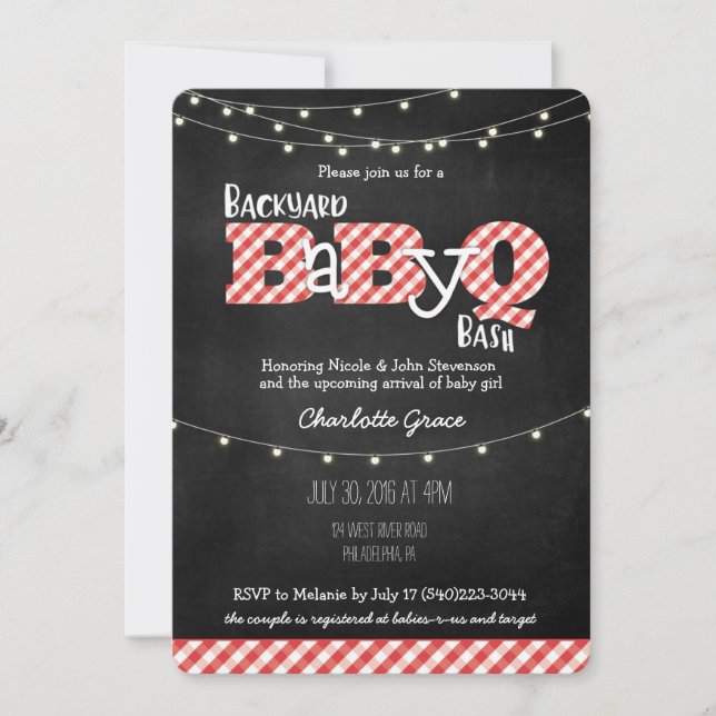 Jardin BaByQ Bash Baby shower BBQ Invitation (Devant)