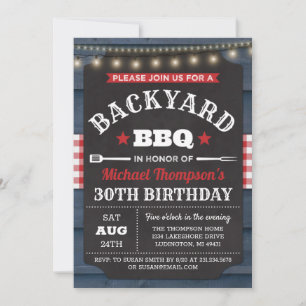 Jardin Barbecue Anniversaire Invitation