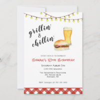 Jardin barbecue Grilling Anniversaire Invitation