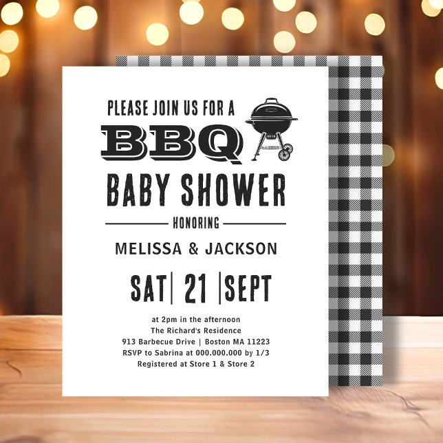 Jardin BBQ Baby shower Budget Invitation (Créateur téléchargé)