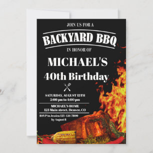 Jardin BBQ invitation Barbeque anniversaire invita