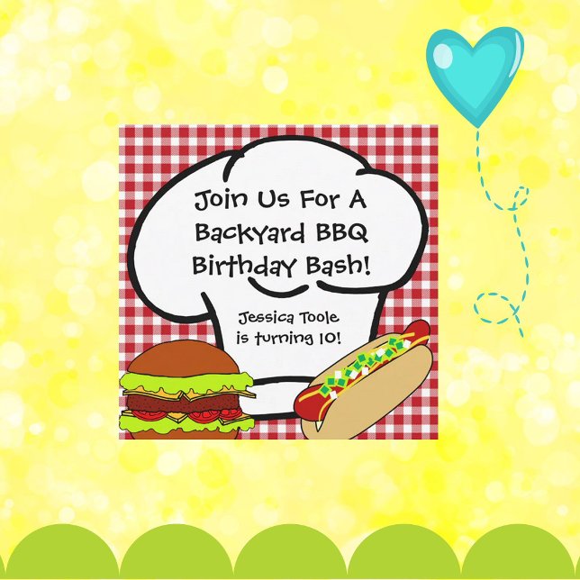 Jardin BBQ Invitation d'anniversaire (Fun Summer BBQ Birthday Invite!)