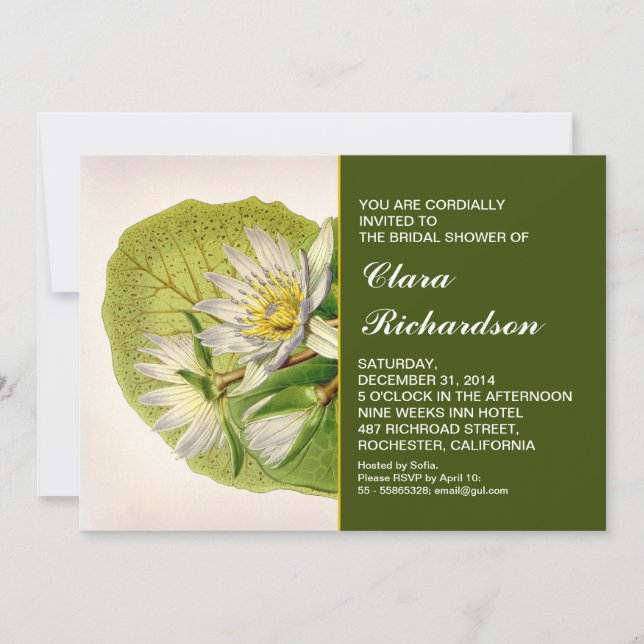 jardin blanc lily nuptiale invitation douche nupti (Devant)